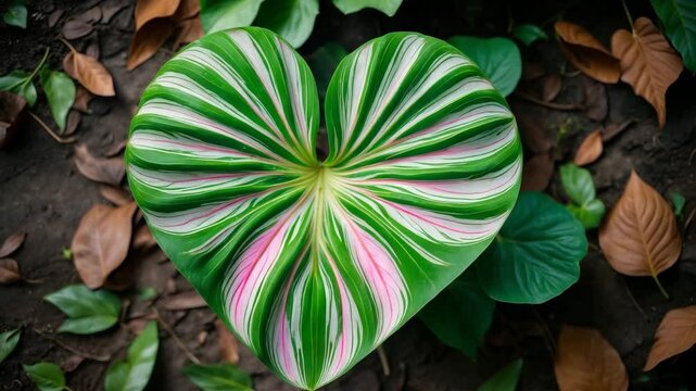 Elephant ear plant, angel wing plant, or red star plant.