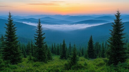 Panoramic mountain landscape with scenic sky and natural environment