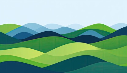 Abstract landscape of rolling hills