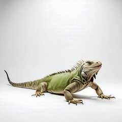 Fototapeta premium iguana in photo studio on white background