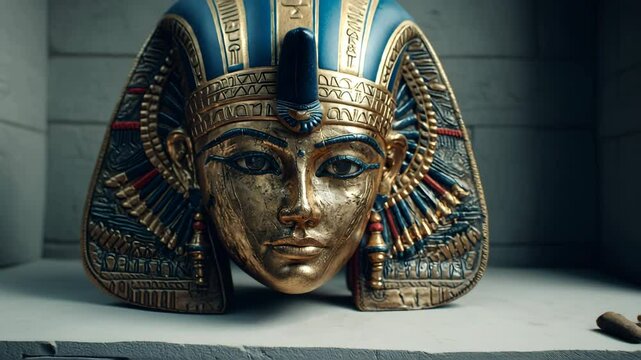 4K Close-Up of Ancient Egyptian Pharaoh's Sarcophagus | Ornate Burial Coffin with Hieroglyphics | Archaeological Artifact