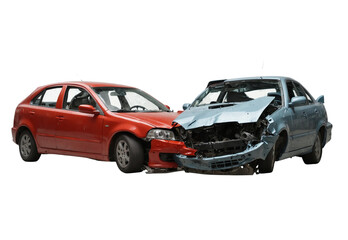 Cars accident crash isolated on transparent background
