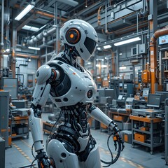 Fototapeta premium machine automation factory, AI Generated