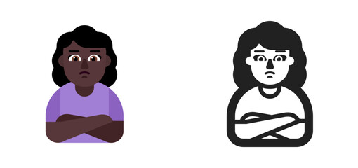 Woman Pouting Emoji (Dark Skin Tone)
