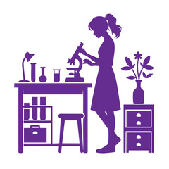 Young Scientist using Microscope in a Lab: Science, Research, and Discovery