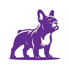 French Bulldog Dog Breed Vector Illustration: Black and White Canine Portrait
