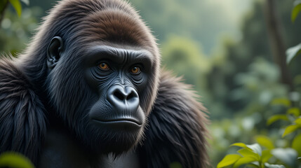 The gorilla is a powerful and majestic animal. It is also an endangered species. This photo is a reminder of the beauty and fragility of our natural world.