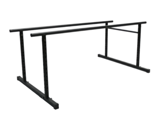 Steel Parallel Bars on Black Background