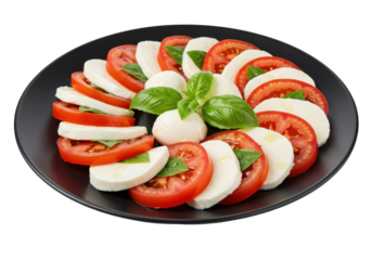 Tomato mozzarella basil caprese salad plate
