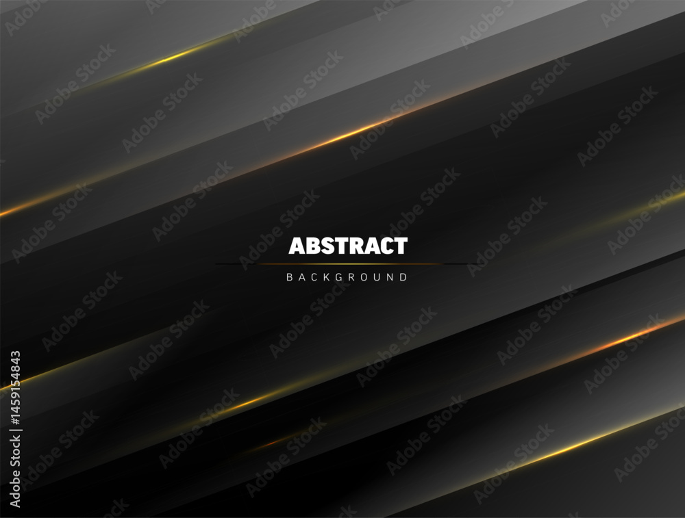 Poster abstract dark background featuring dynamic diagonal lines. bright golden light streaks highlight thi