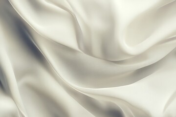 Naklejka premium Close-up view of luxurious cream-colored draped fabric.