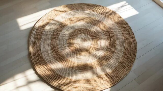 Natural rattan seagrass mosaic carpet