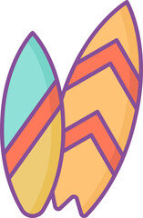 Surfboard illustration on a white background     