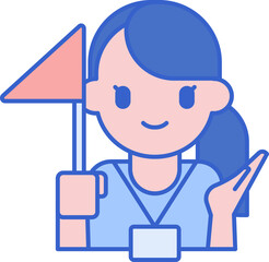 tour guide illustration on a white background     