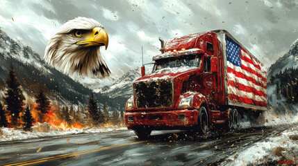  Freedom Truck with Stars and Stripes.