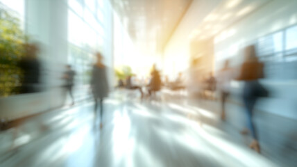 Blurred Business People Meeting in Modern Office, Conference Room Collaboration Concept