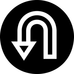 u turn illustration on a white background     