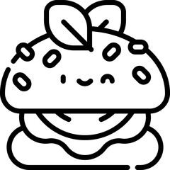 vegan burger illustration on a white background     