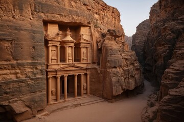 Ancient Petra's iconic architecture.