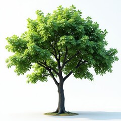 Fototapeta premium Bright green tree with many leaves