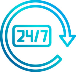 working hours illustration on a white background     