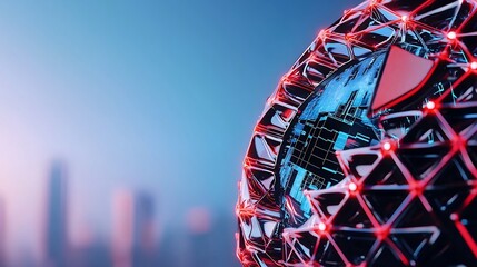 Futuristic globe, network