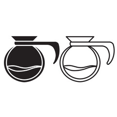 simple coffee decanter icon. minimalist vector format. logos, stickers, merchandise, and user interface elements