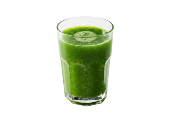 Emerald Elixir A glass of vibrant green smoothie on black