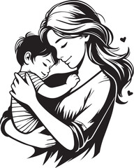 Elegant Black & White Mother’s Day Vector Design | Minimalist Line Art Illustration