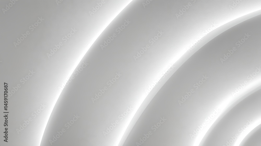 Poster curved white architectural elements with soft lighting create a modern, minimalistic abstract patter