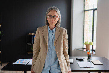 Confident mature business woman 50 years old lady entrepreneur, ceo female professional executive...