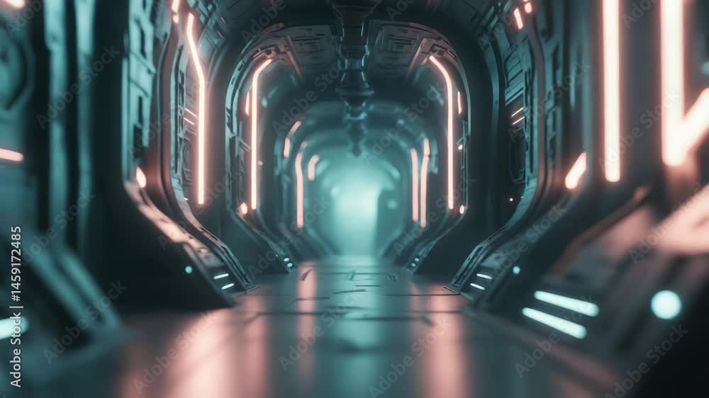 Poster high-resolution ai render depicting an abstract corridor
