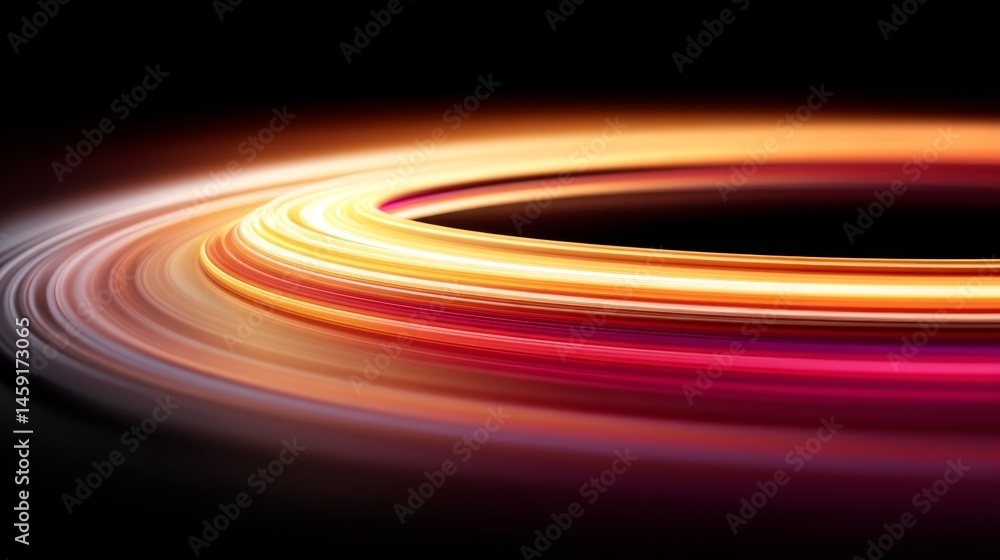 Aufkleber vibrant spirals of orange, gold, and crimson light flow in a circular motion, creating an energetic 