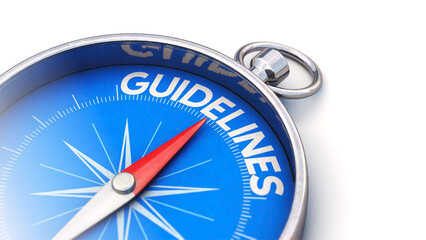 Kompassnadel in Richtung Guidelines