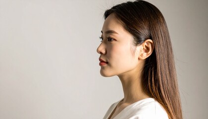 Fototapeta premium 美しい日本人女性のモデルの顔のクローズアップ
