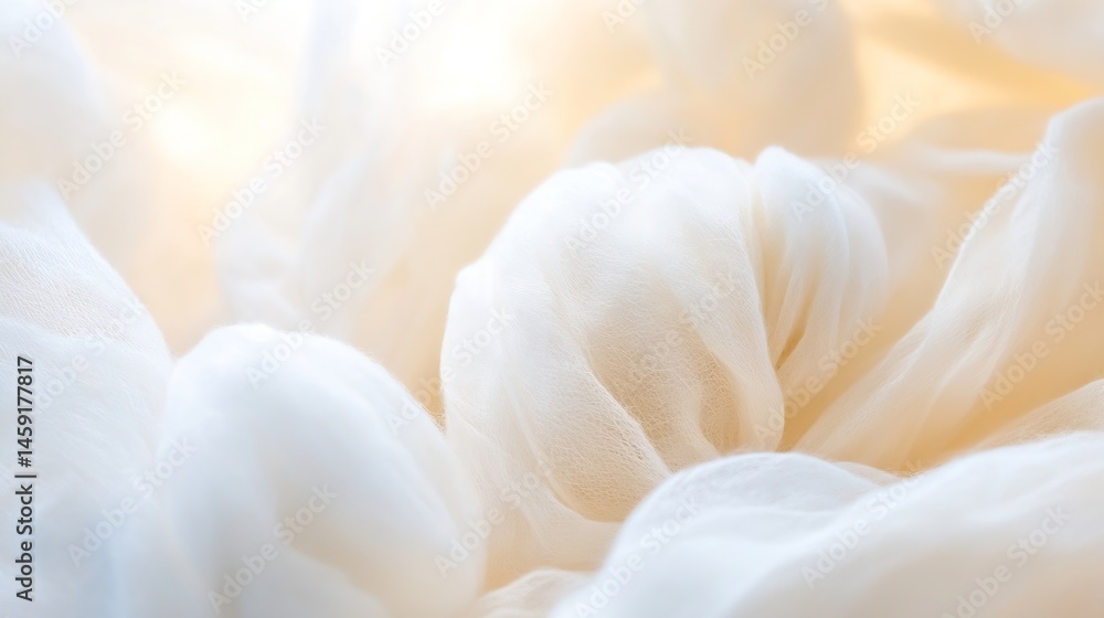 Aufkleber soft, flowing ivory fabric drapes in gentle folds, creating a luxurious and elegant texture. the sub
