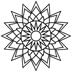 Ornate Mandala Line Art