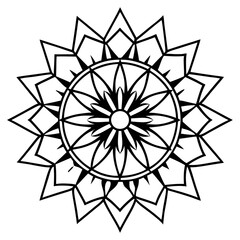 Ornate Mandala Line Art
