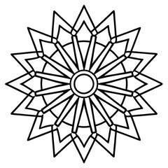 Ornate Mandala Line Art