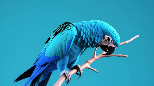 Lively parrots on a videosque background. Witty animals