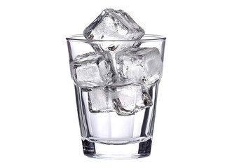 Ice cubes in plastic glass