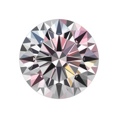 Round Brilliant Cut Diamond with Colorful Reflections