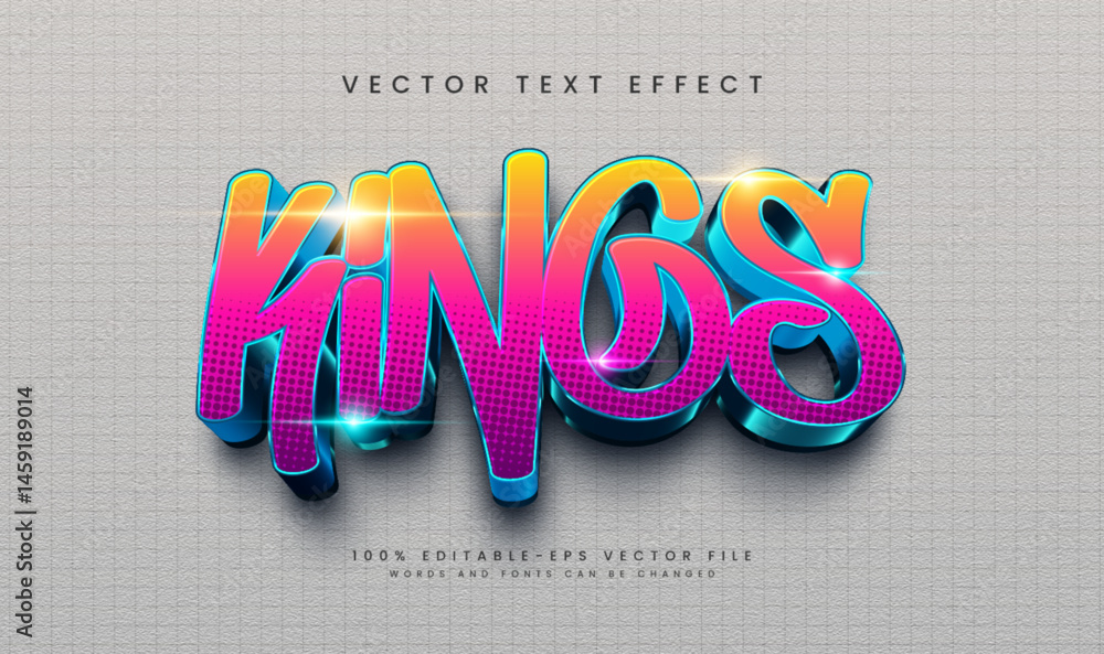 Poster a colorful 3d text effect design. editable vector file, perfect for logos or posters.