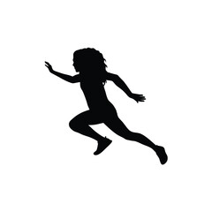 Silhouette of Girl Running Fast