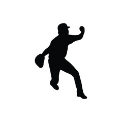 Baseball Player Silhouette Throwing