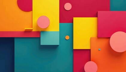 Bold geometric shapes in vibrant color blocks , blocks, background