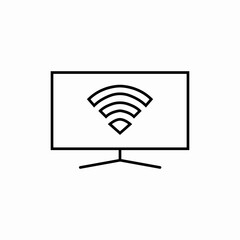 Wireless monitor display icon vector sign
