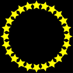 simple design of star circle frame border