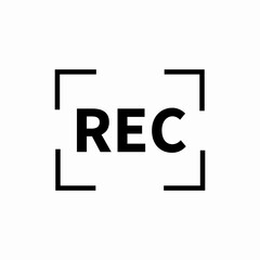 Video recording frame icon vector sign