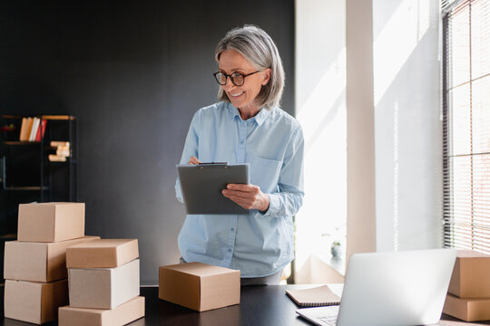 Woman, tablet and checklist for small business, ecommerce and boutique startup with online sales. Owner, delivery planning and digital website for internet store, retail service and quality control